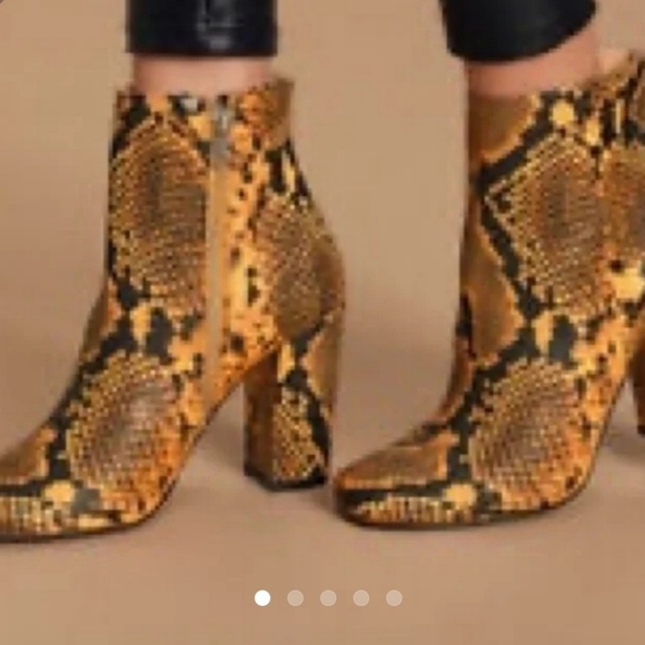 STEVE MADDEN / Pixie / Yellow Snake Mid-Calf Boots - Picture 8 of 8